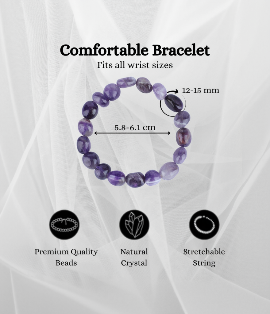 Amethyst Tumbled Bracelet - AEORA ROCKS INDIA -Healing Crystals superstore