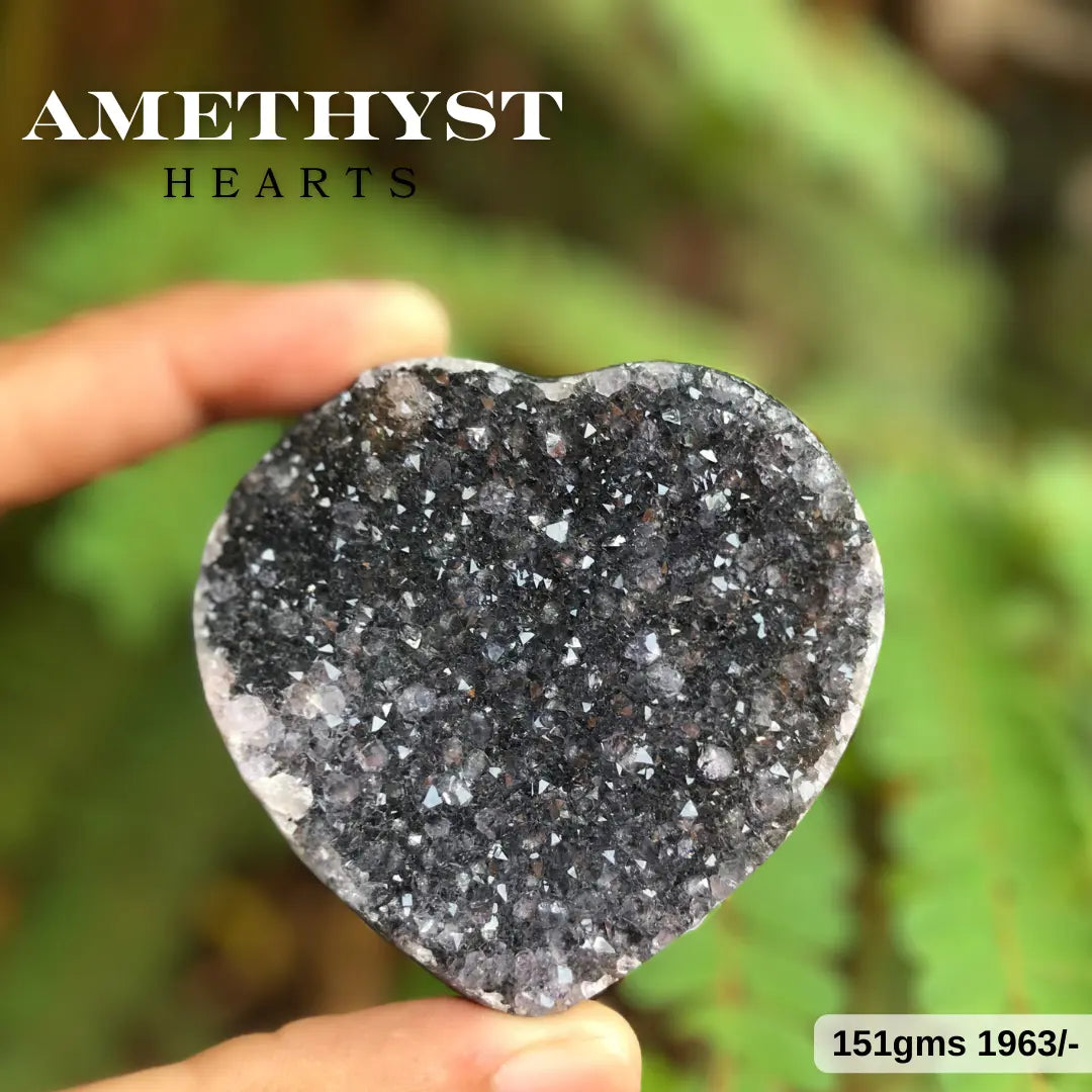 Amethyst Cluster Hearts in India - Aeora Rocks