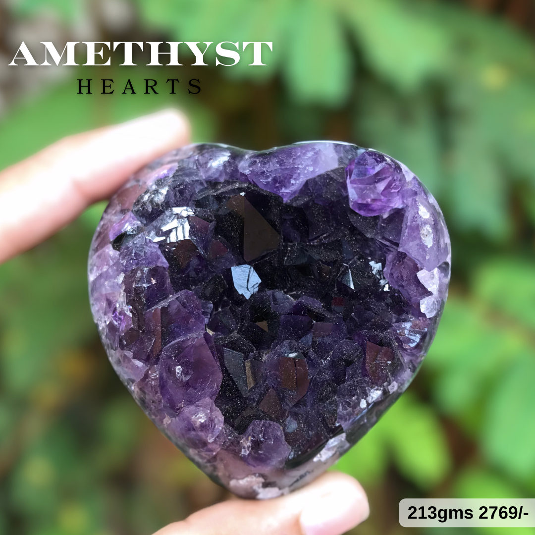 Amethyst Cluster Hearts in India - Aeora Rocks