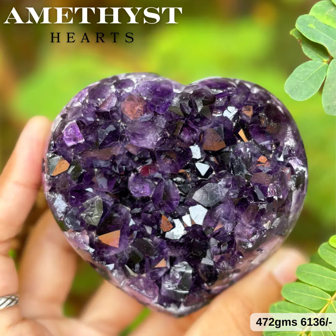 Amethyst Cluster Hearts in India - Aeora Rocks