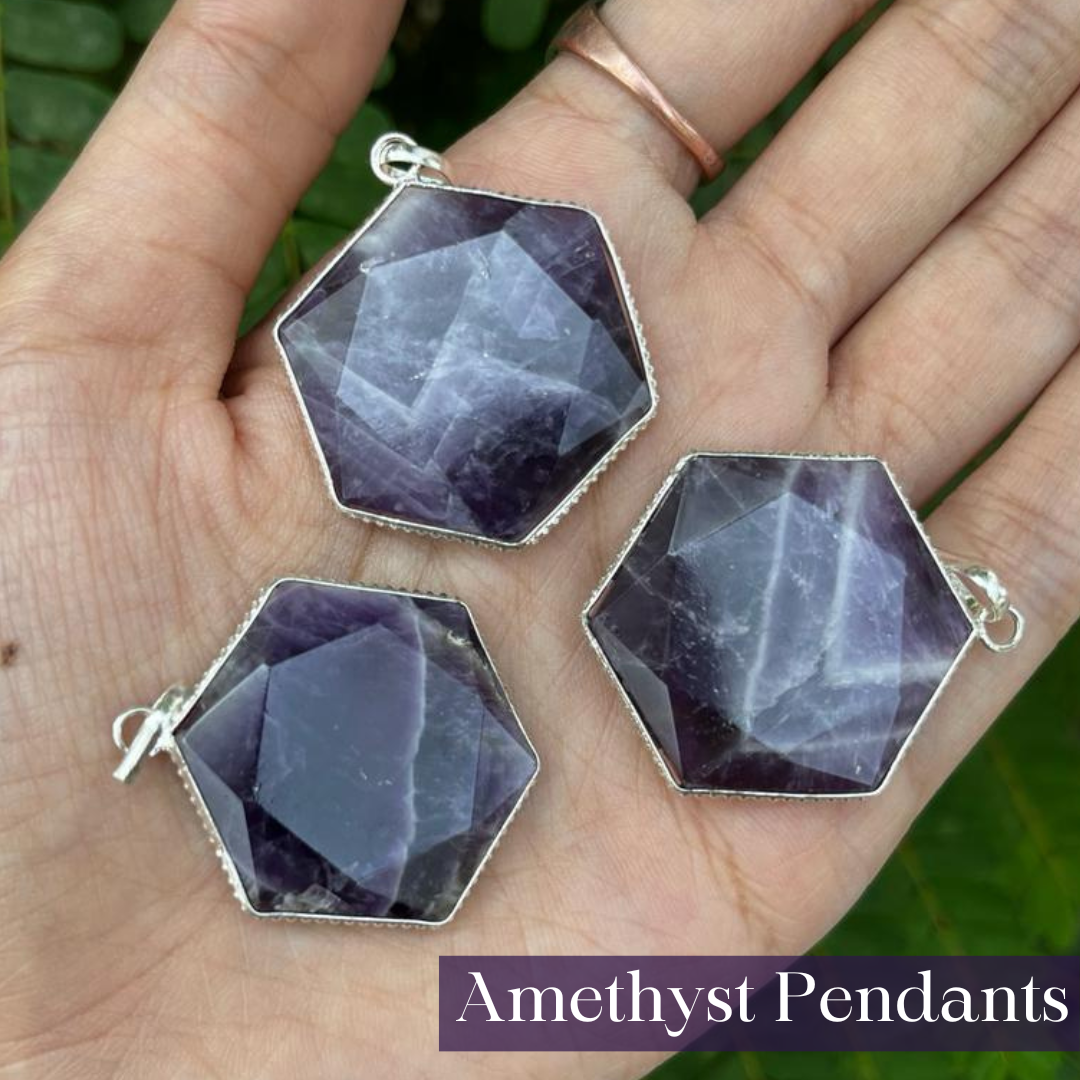 Amethyst Hexagon Pendant