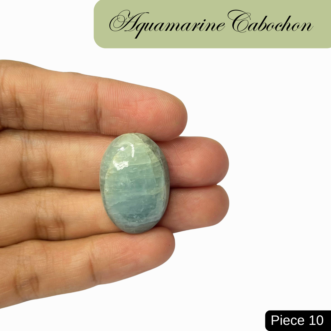 Aquamarine Cabochons - AEORA ROCKS INDIA -Healing Crystals superstore