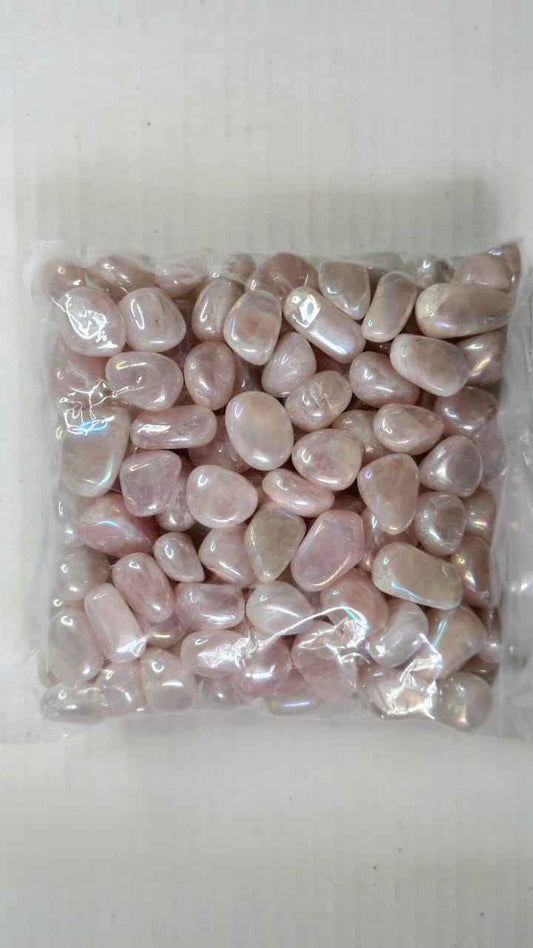 AURA ROSE QUARTZ TUMBLE STONES - 1KG