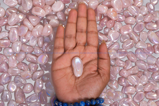 Aura Rose Quartz Tumbled Stone