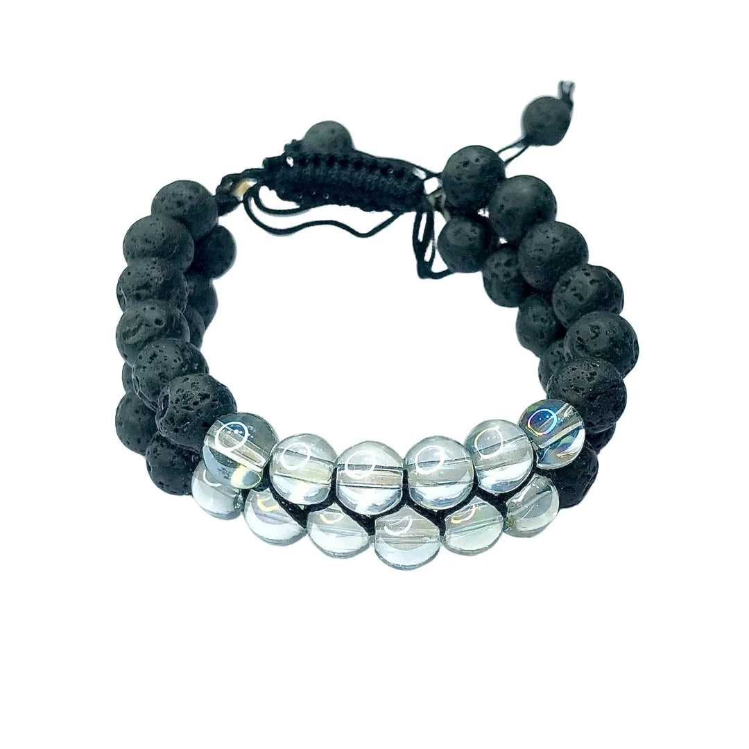 Aura and Lava Combination String Bracelet