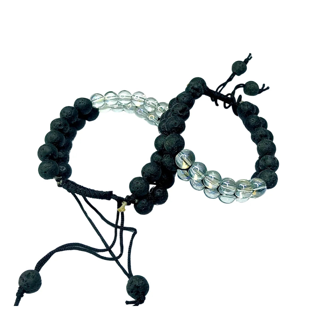 Aura and Lava Combination String Bracelet