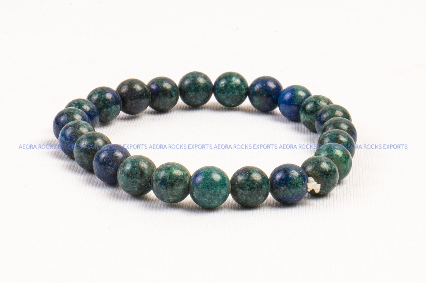 Azurite Malachite Bead Bracelet