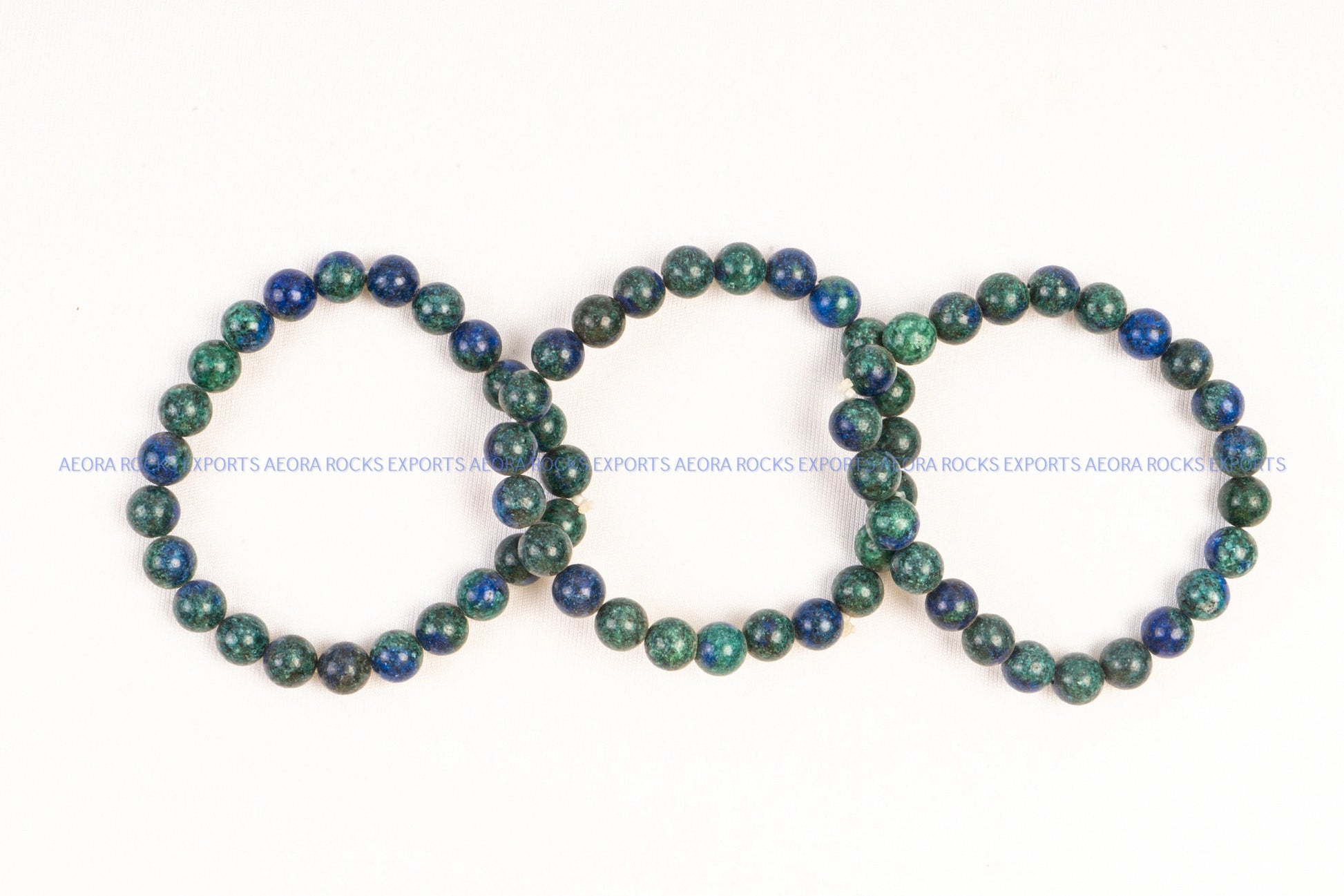 Azurite Malachite Bead Bracelet