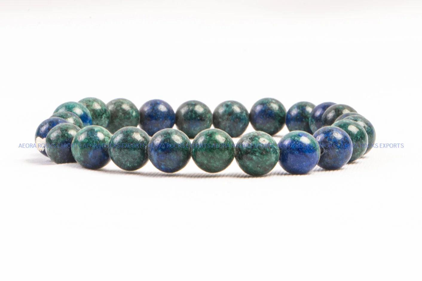 Azurite Malachite Bead Bracelet