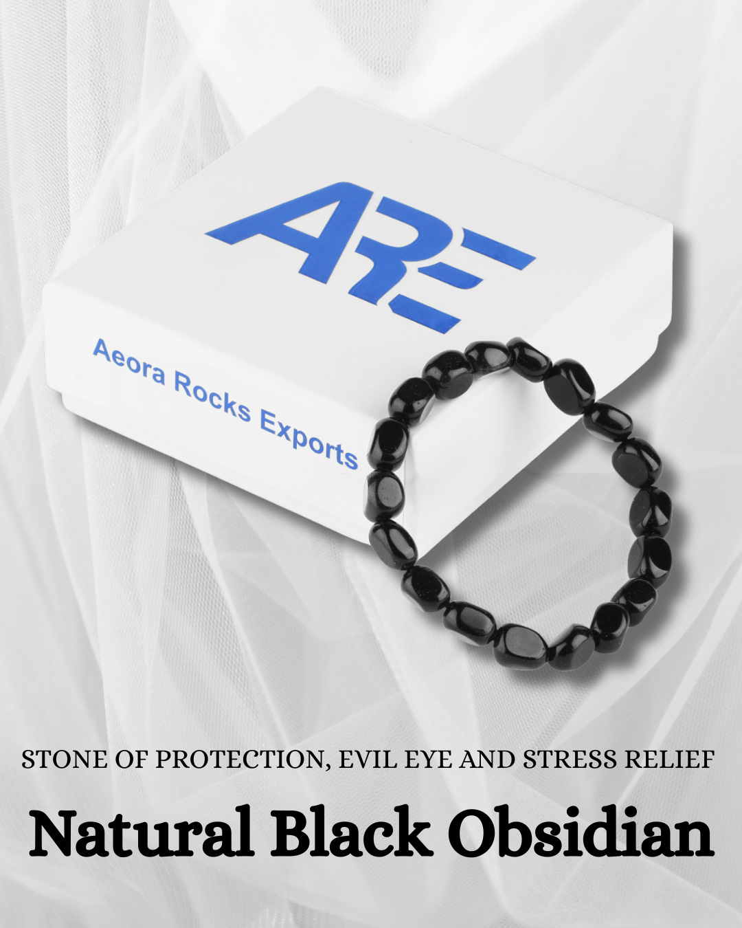 Black Obsidian Tumbled Bracelet - AEORA ROCKS INDIA -Healing Crystals superstore