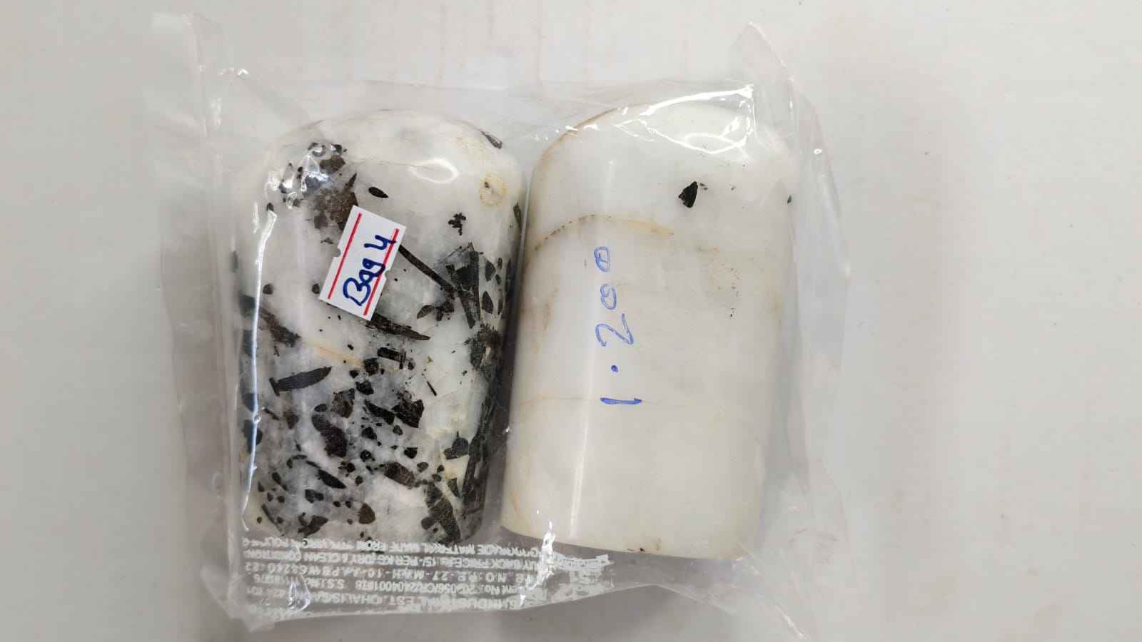 BLACK RUTILATED QUARTZ FREEFORM STONES-1.2KG -BAG 4 -2PCS