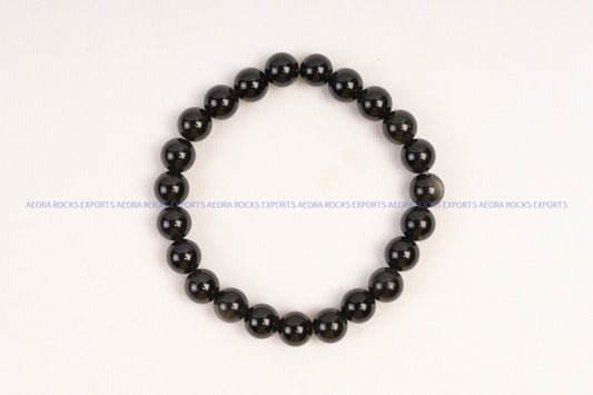 Black Obsidian Bead Bracelet