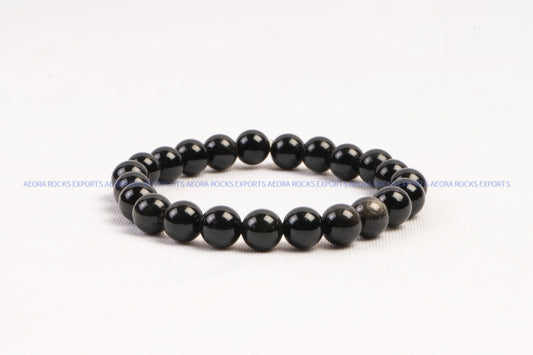 Black Obsidian Bead Bracelet