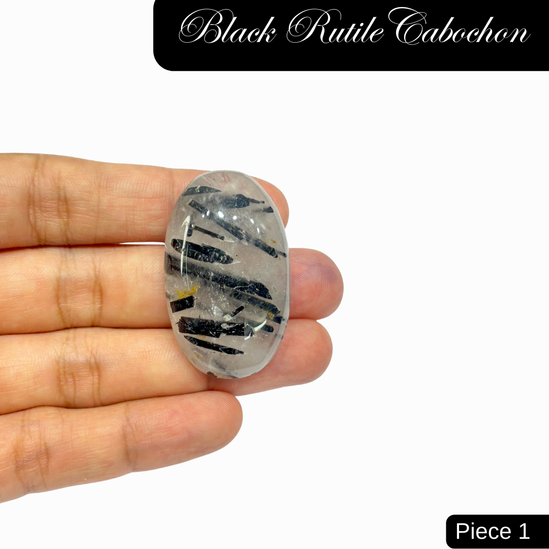 Black Rutile Cabochons - AEORA ROCKS INDIA -Healing Crystals superstore