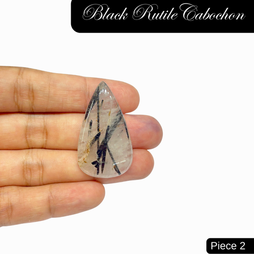 Black Rutile Cabochons - AEORA ROCKS INDIA -Healing Crystals superstore