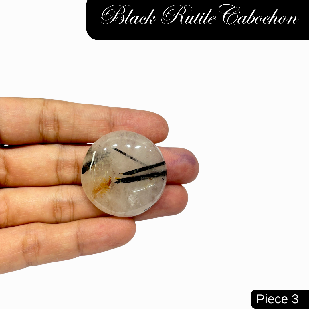 Black Rutile Cabochons - AEORA ROCKS INDIA -Healing Crystals superstore