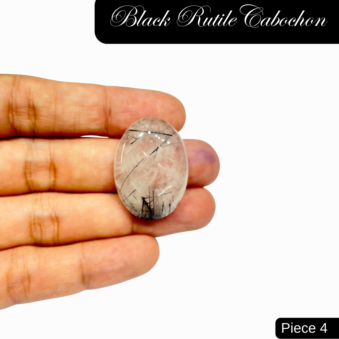 Black Rutile Cabochons - AEORA ROCKS INDIA -Healing Crystals superstore