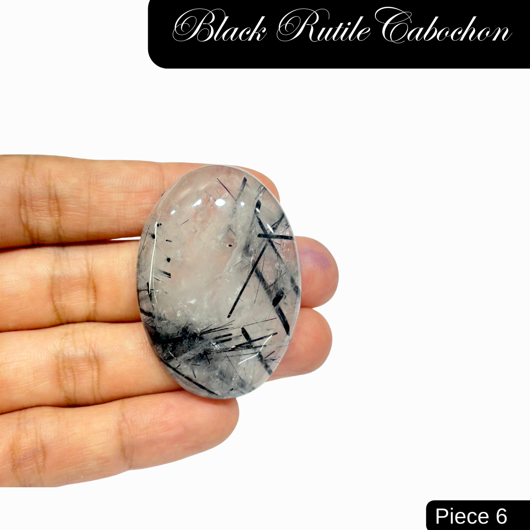 Black Rutile Cabochons - AEORA ROCKS INDIA -Healing Crystals superstore