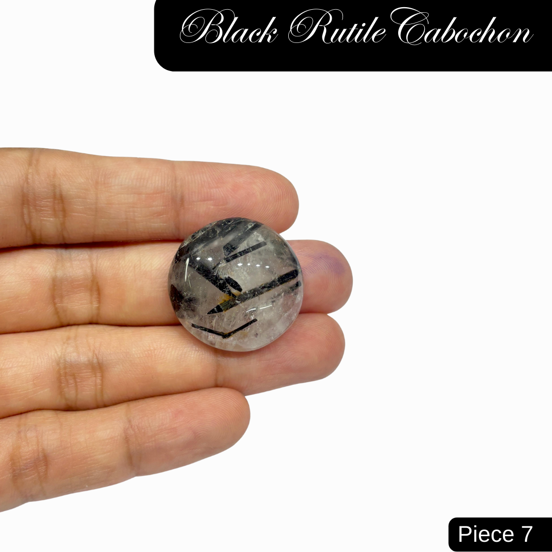 Black Rutile Cabochons - AEORA ROCKS INDIA -Healing Crystals superstore