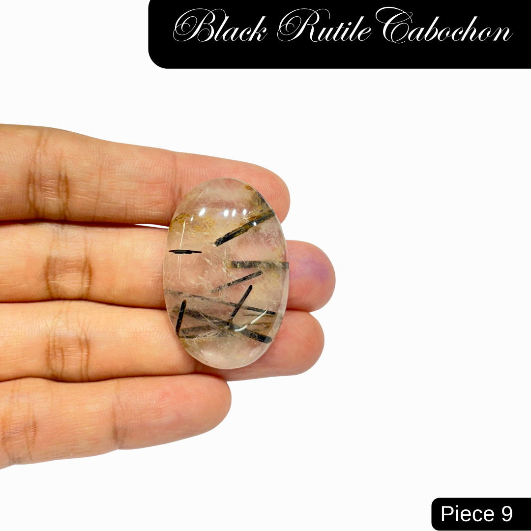 Black Rutile Cabochons - AEORA ROCKS INDIA -Healing Crystals superstore