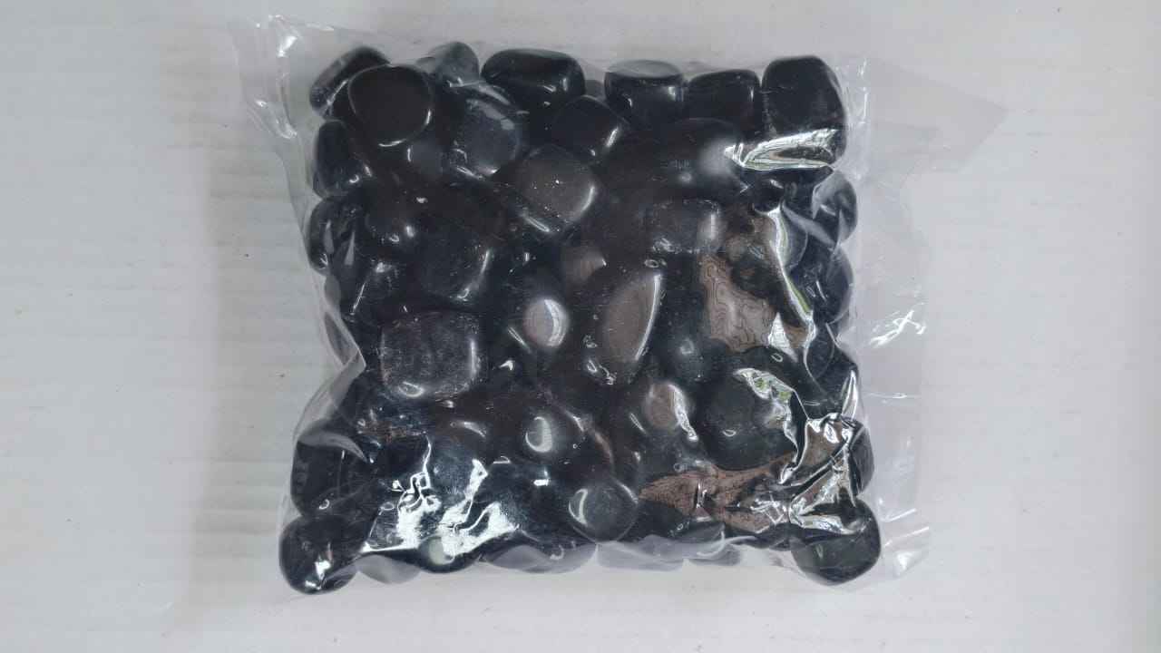 BLACK OBSIDIAN TUMBLE STONE - 1 KG