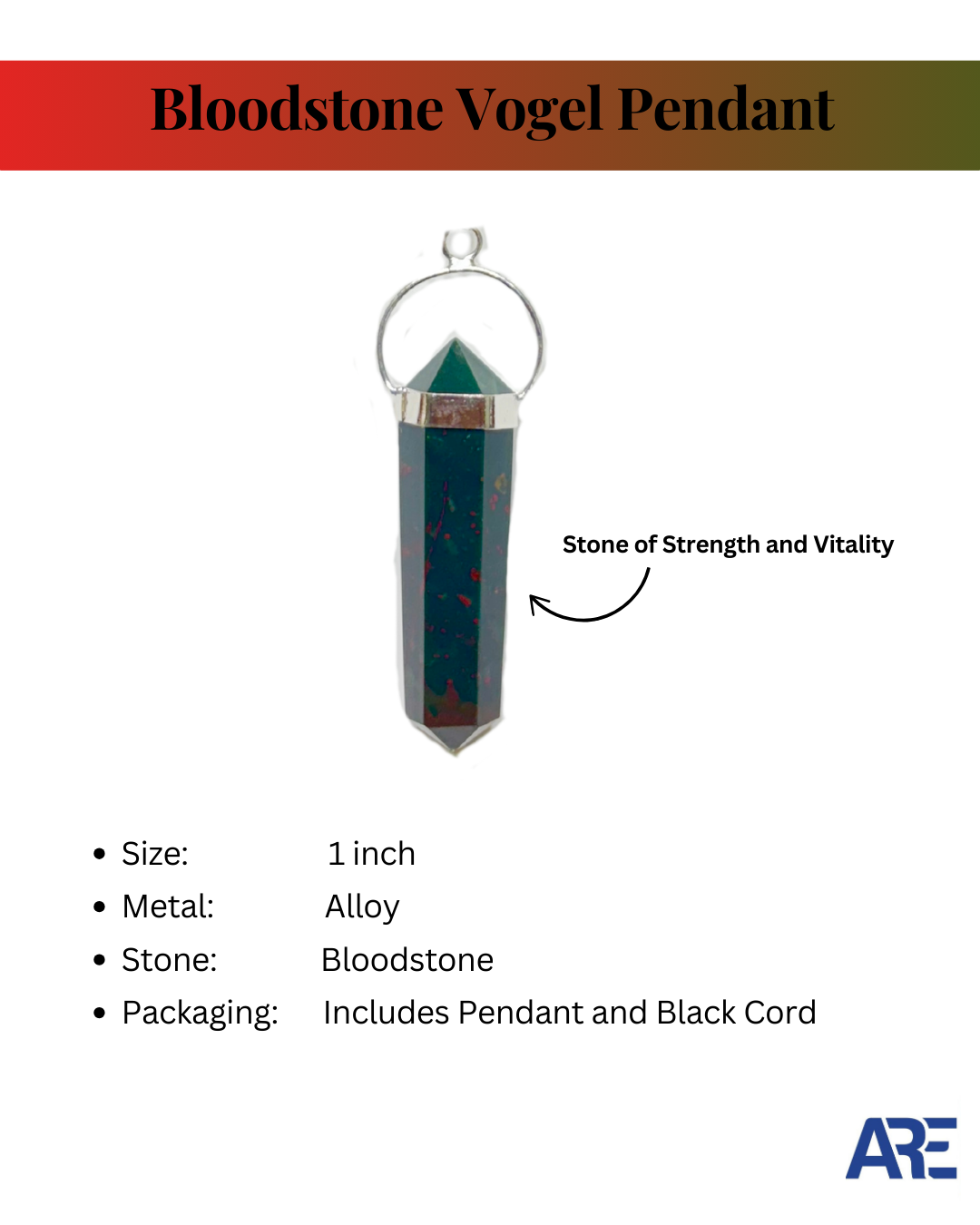 Bloodstone Vogel Pendant