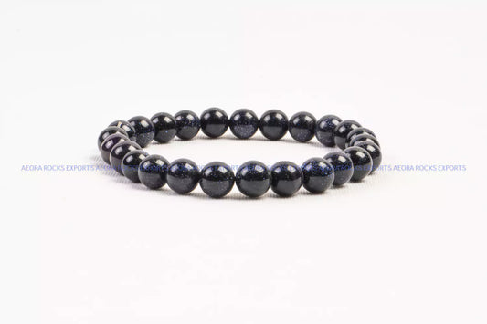 Blue Goldstone Bead Bracelet