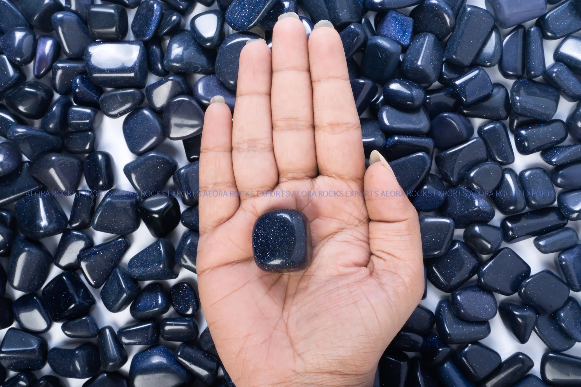 Blue Goldstone Tumbled Stone