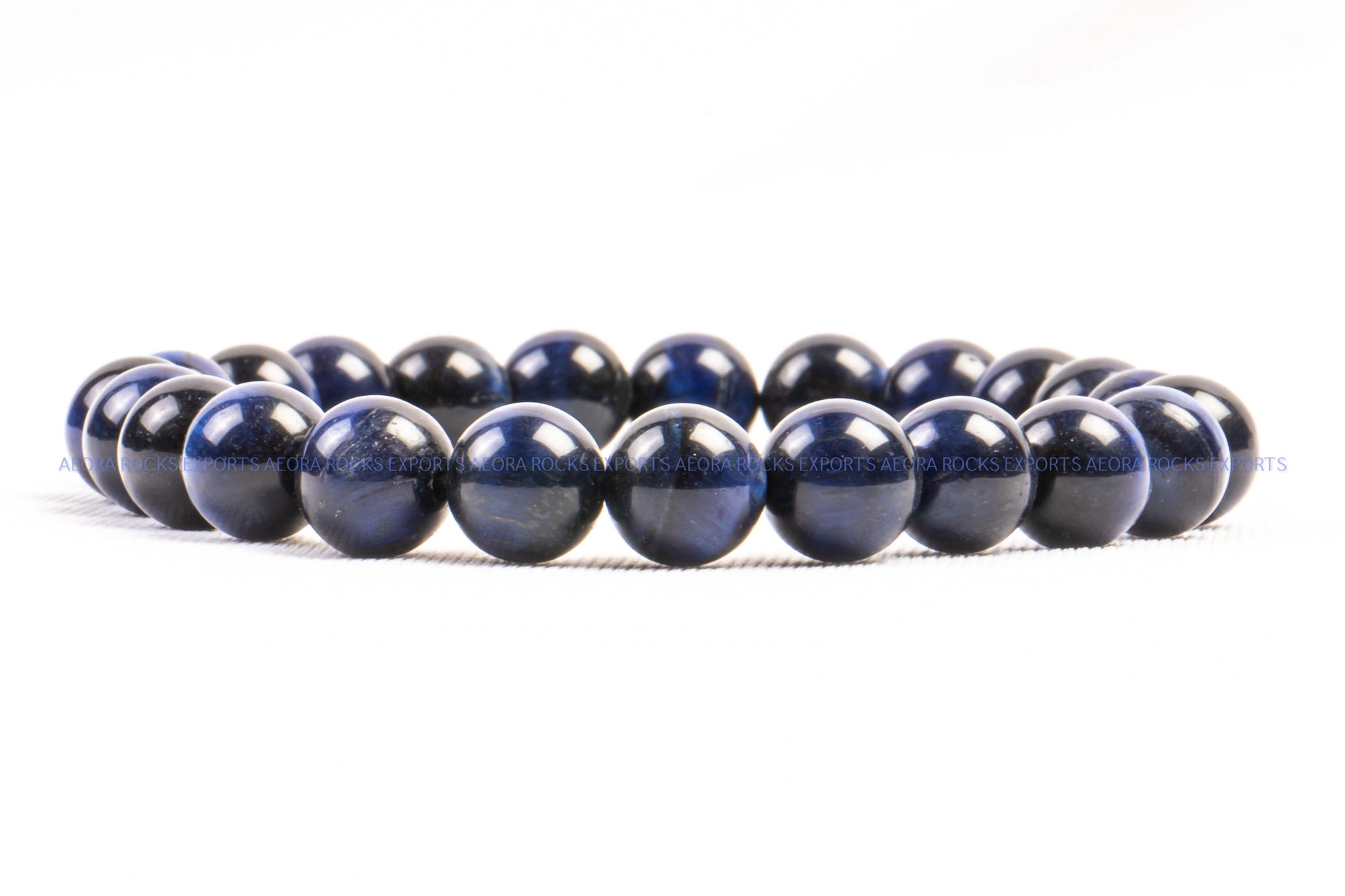 Blue Tiger Eye Bead Bracelet