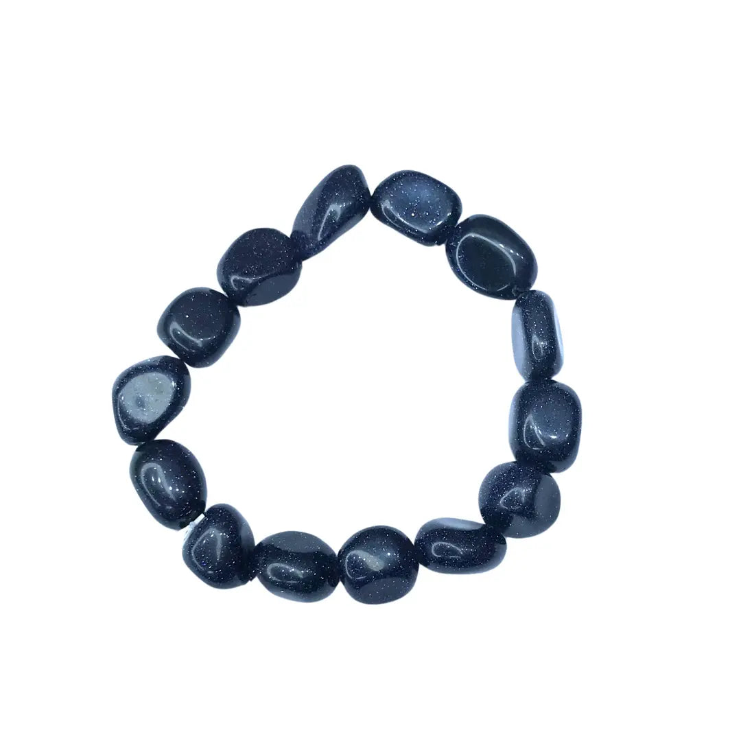 Blue Goldstone tumbled Bracelet