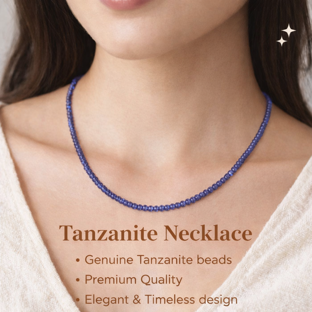 Elegant Tanzanite Necklace – Natural Gemstone - AEORA ROCKS INDIA -Healing Crystals superstore