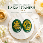 Green Aventurine Laxmi Ganesh Coin AEORA ROCKS INDIA -Healing Crystals superstore