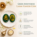 Green Aventurine Laxmi Ganesh Coin AEORA ROCKS INDIA -Healing Crystals superstore