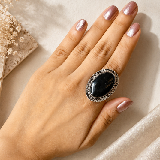 Black Onyx Ring – Protection, Confidence & Inner Strength