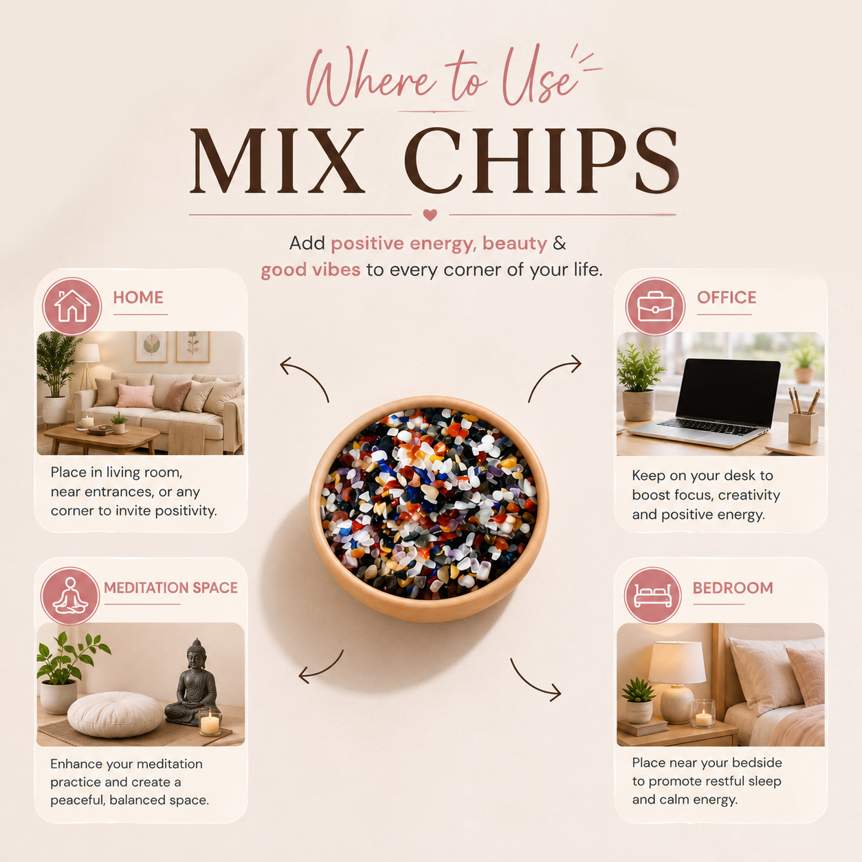 Mix Chips – Natural Crystal Chips for Positive Energy