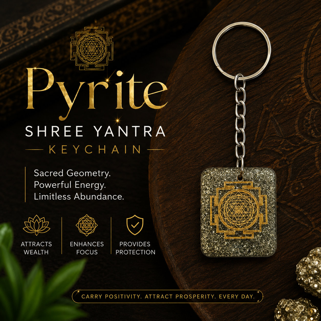 Pyrite Shreeyatra Keychain Aeora Rocks - AEORA ROCKS INDIA -Healing Crystals superstore
