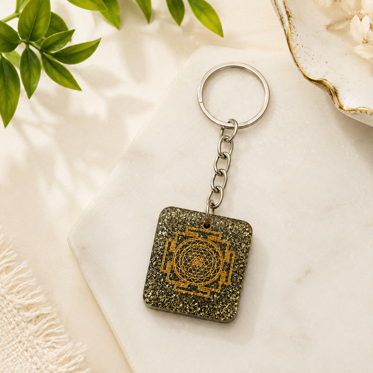 Pyrite Shreeyatra Keychain Aeora Rocks - AEORA ROCKS INDIA -Healing Crystals superstore