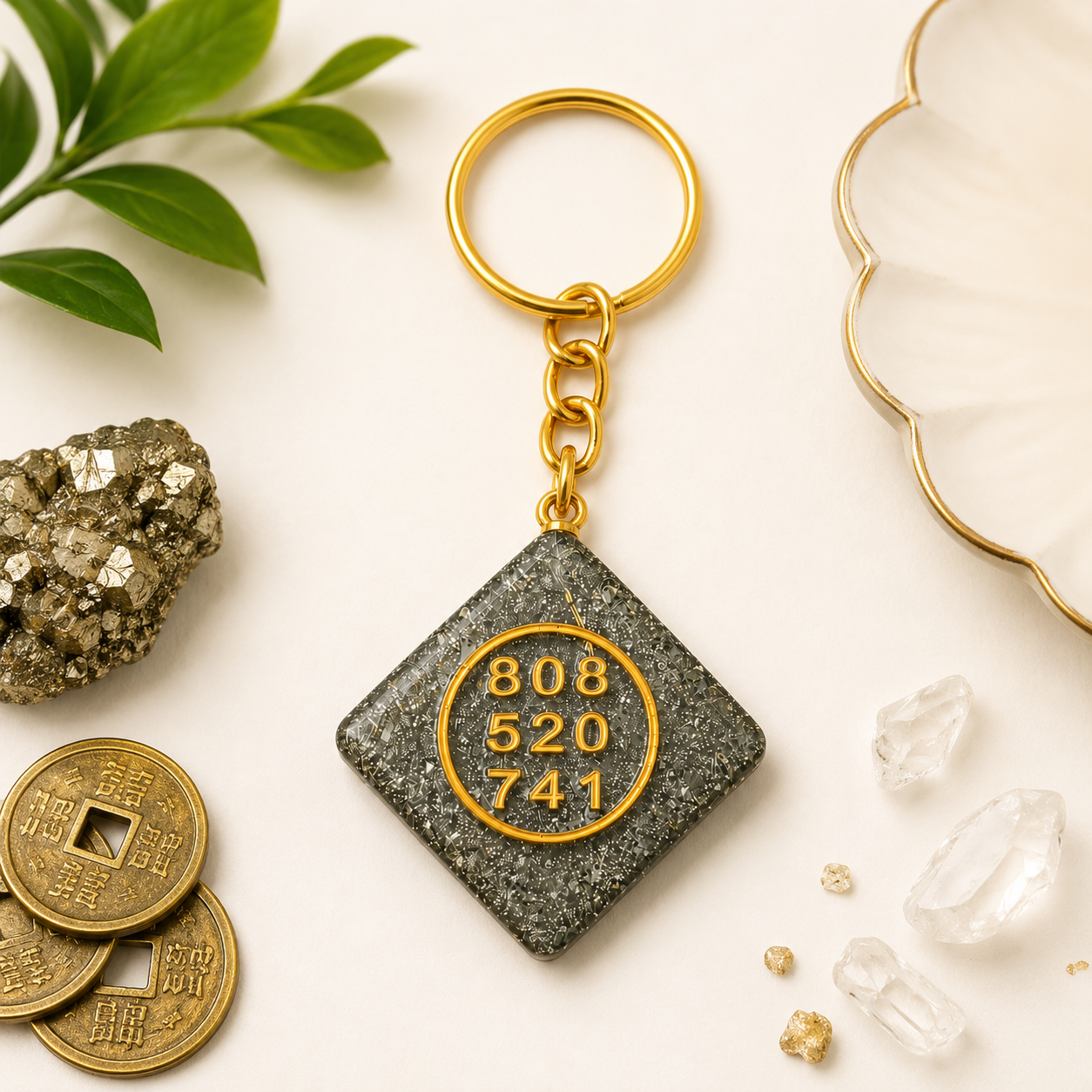 Pyrite money keychain  Aeora Rocks - AEORA ROCKS INDIA -Healing Crystals superstore