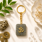 Pyrite OM Keychain Aeora Rocks - AEORA ROCKS INDIA -Healing Crystals superstore