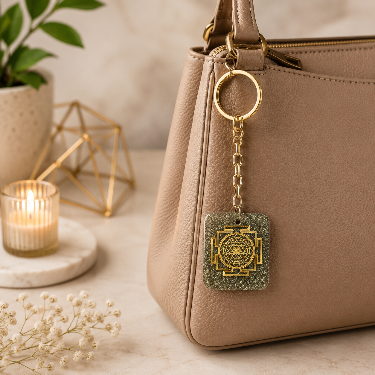 Pyrite Shreeyatra Keychain Aeora Rocks - AEORA ROCKS INDIA -Healing Crystals superstore