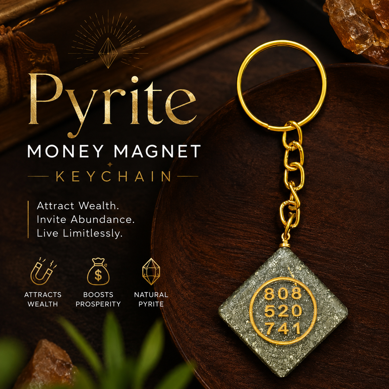 Pyrite money keychain  Aeora Rocks - AEORA ROCKS INDIA -Healing Crystals superstore