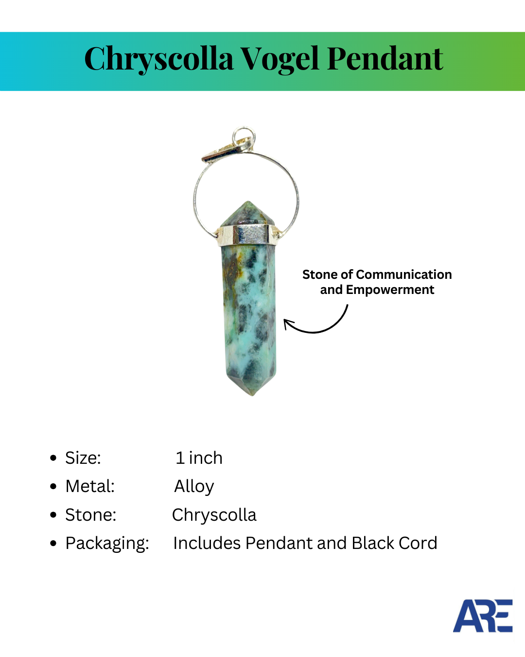 Chrysocolla Vogel Pendant