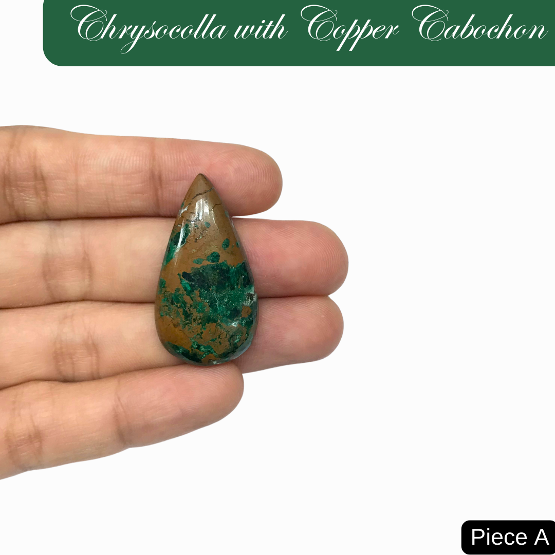 Chrysocolla with Copper Cabochons