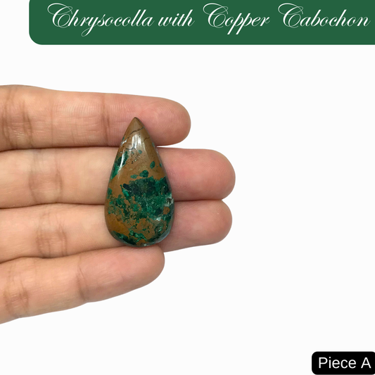 Chrysocolla with Copper Cabochons