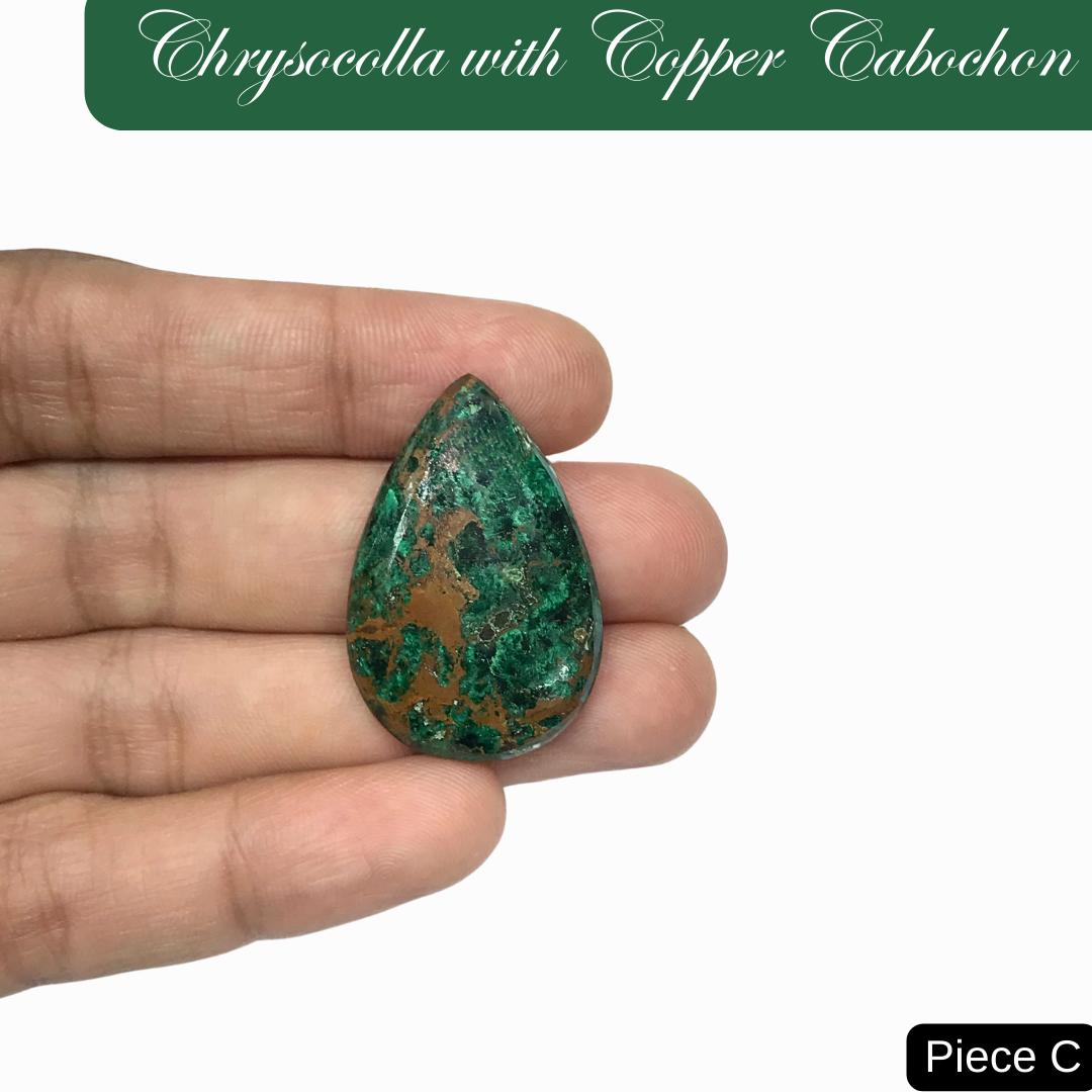 Chrysocolla with Copper Cabochons