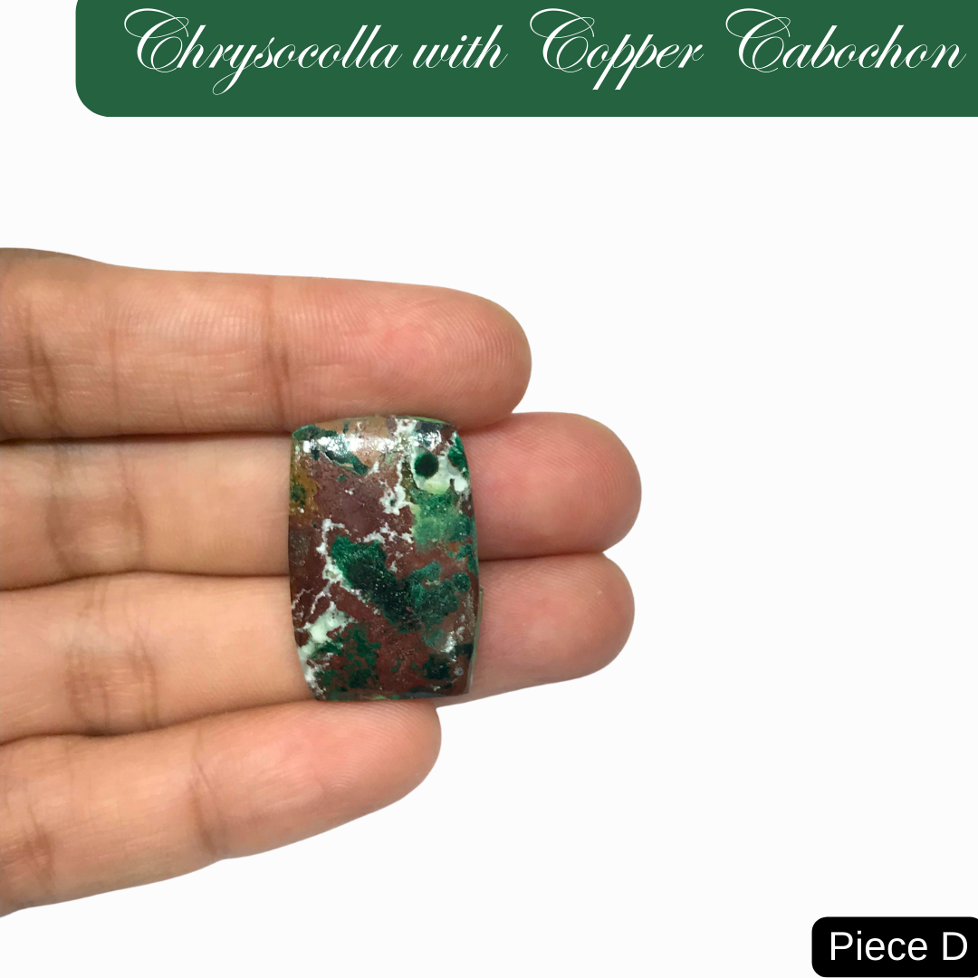 Chrysocolla with Copper Cabochons