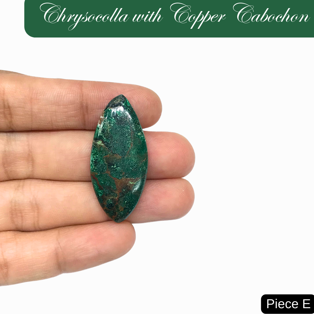 Chrysocolla with Copper Cabochons