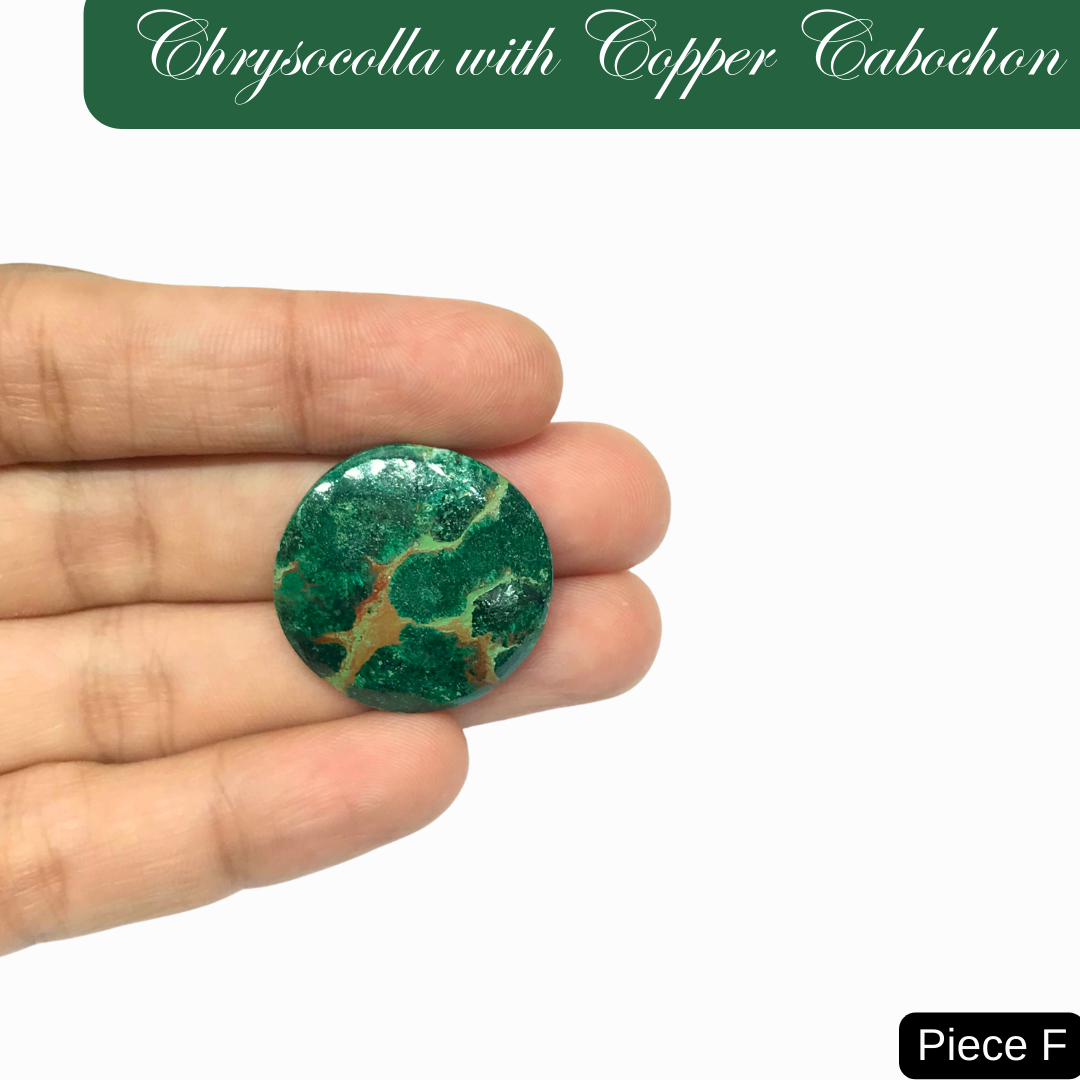 Chrysocolla with Copper Cabochons