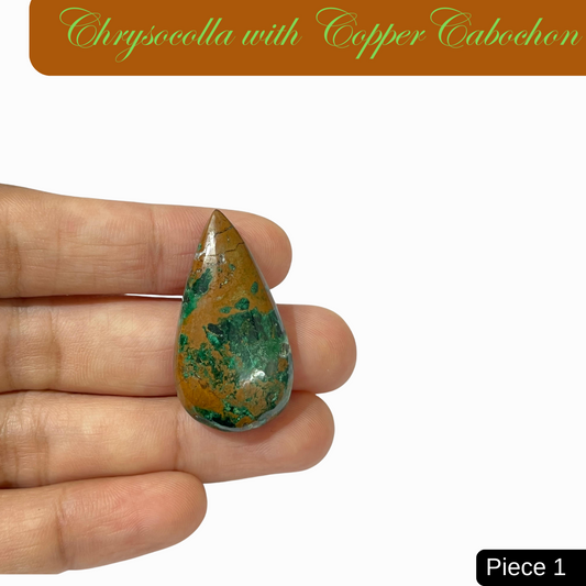 Chrysocolla with Copper Cabochons