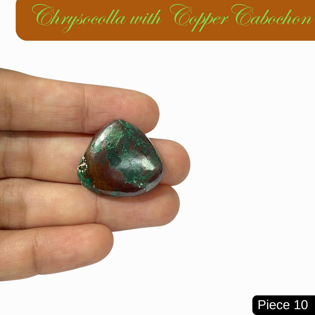 Chrysocolla with Copper Cabochons